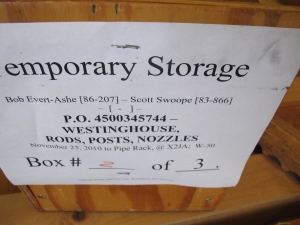 LOT FUEL ROD TEMPORARY STORAGE UNIT (W-44) LOADING & HANDLING FEE $15-
